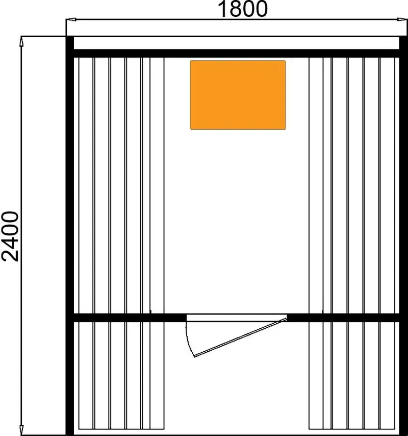 CenturaHeat 4-6 Person Outdoor Wood Barrel Sauna With Porch dimensions size