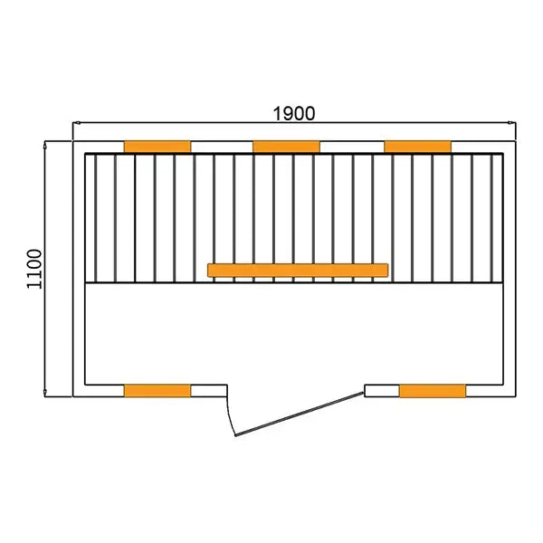 CenturaHeat 3 Person Combination Bio Indoor Sauna dimensions size