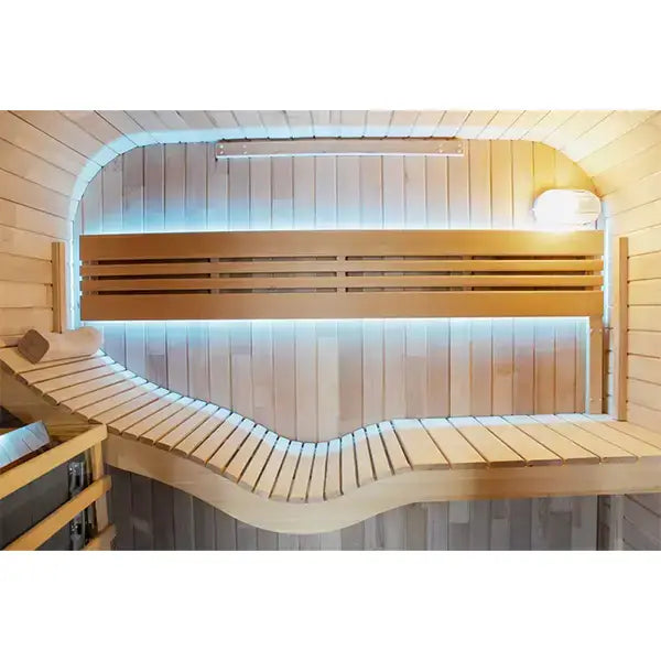 CenturaHeat 2-4 Person Outdoor Square Sauna curved bench