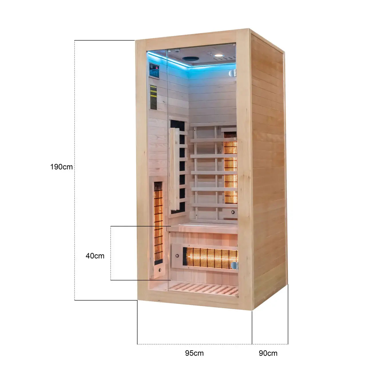 Miracle Sauna: 1 Person Far Infrared Sauna dimensions size