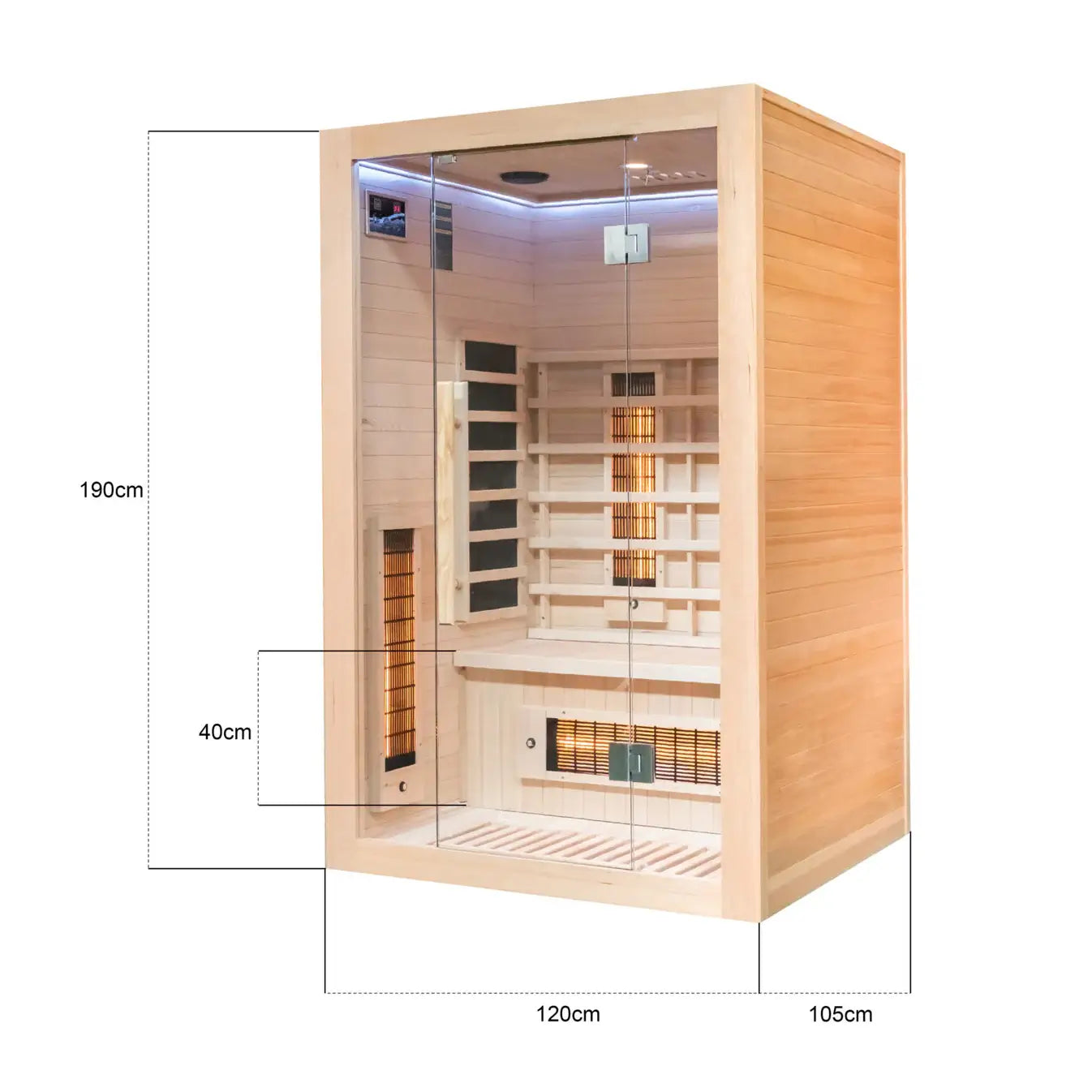 Miracle Sauna: 2 Person Far Infrared Sauna DIMESIONS SIZE