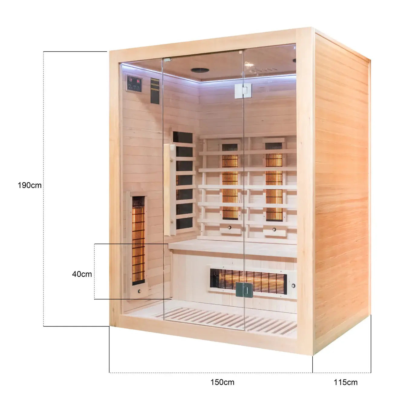 Miracle Sauna: 3 Person Far Infrared Sauna dimensions size