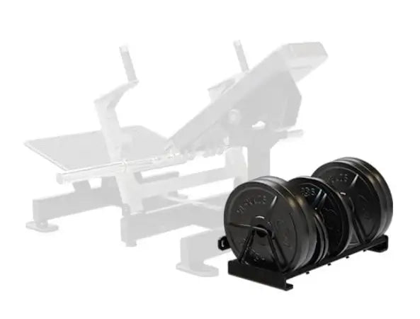 Nautilus Plate Loaded Glute Drive storage rack at back