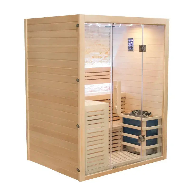 Luxury Steam Traditional Indoor Sauna with Glass Door outside view
