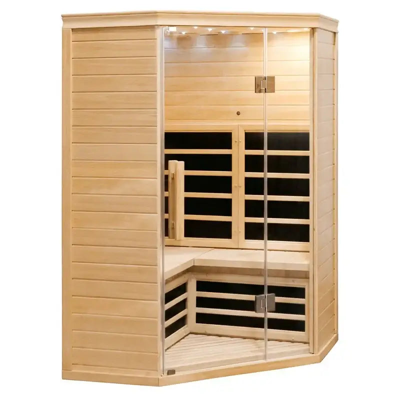 CenturaHeat 2-3 Person Diamond Corner Sauna SIDE GLASS DOOR