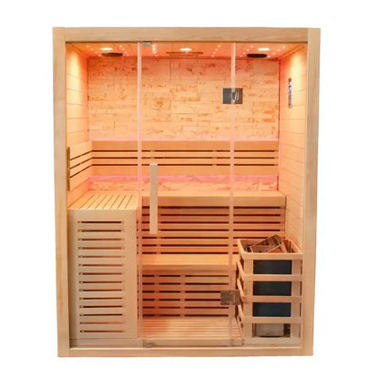 Luxury Steam Traditional Indoor Sauna with Glass Door red light