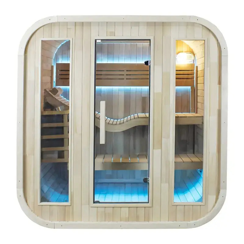 CenturaHeat 2-4 Person Outdoor Square Sauna seats