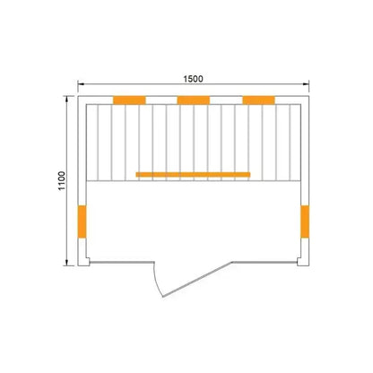 CenturaHeat 3 Person Far Indoor Infrared Sauna dimensions