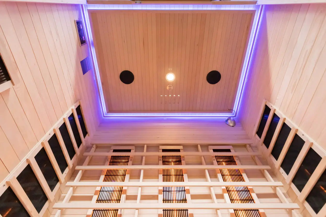 Miracle Sauna: 3 Person Far Infrared Sauna lights 