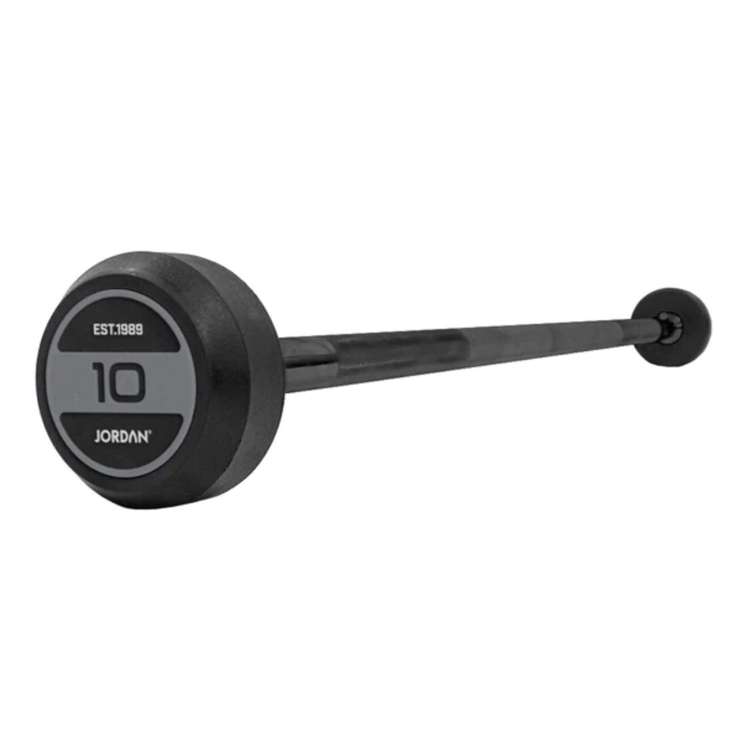 Rubber Barbell Set - Curl Bar (Grey)