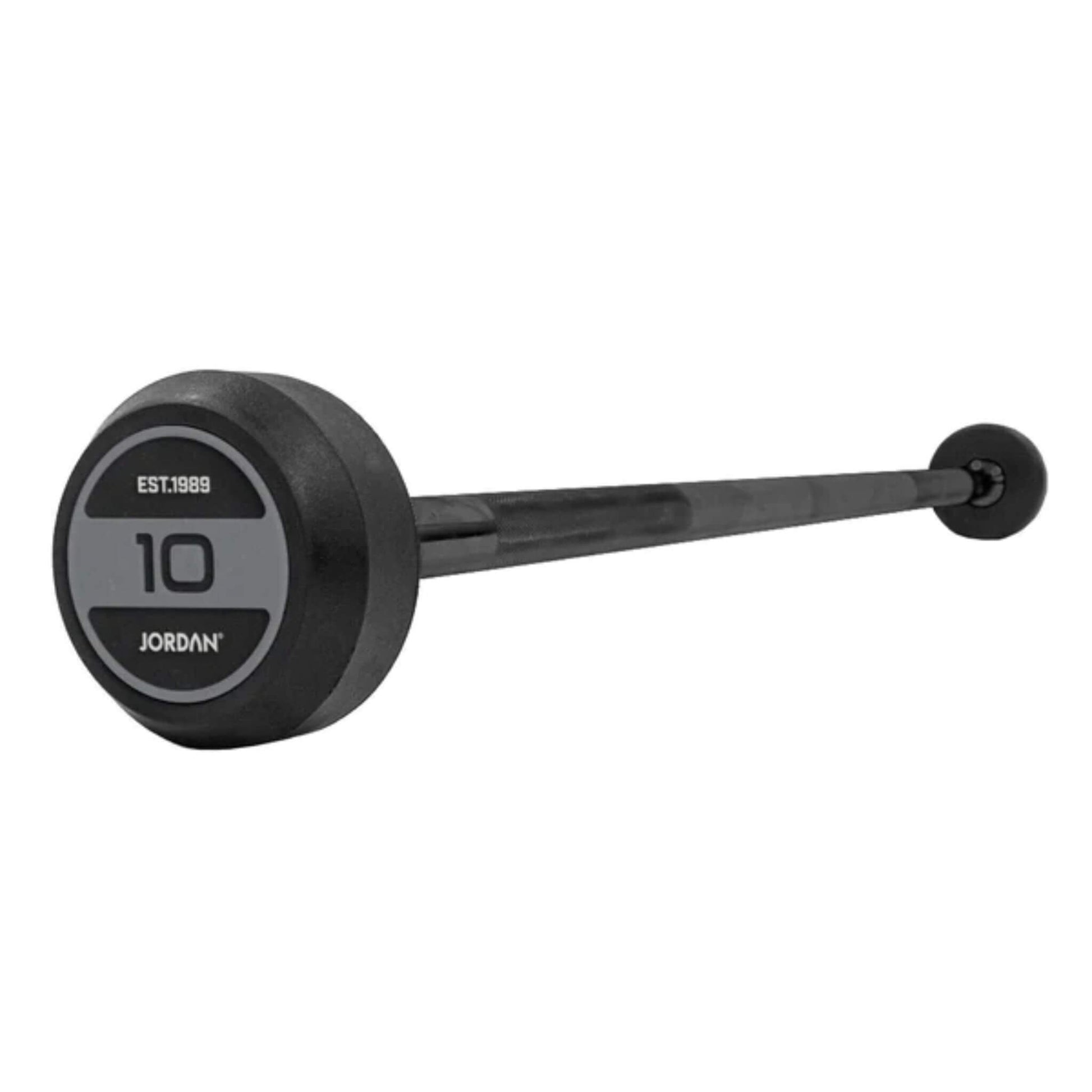 Rubber Barbell Set - Curl Bar (Grey)