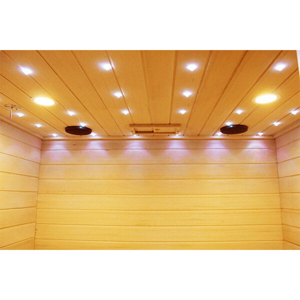 Traditional Steam Double 2 Person Indoor Sauna - Classic Comfort led lights
