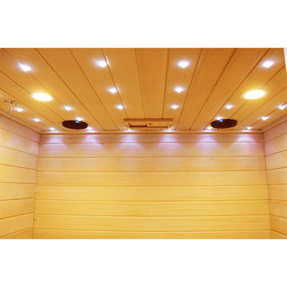 Traditional Steam Double 2 Person Indoor Sauna - Classic Comfort led lights