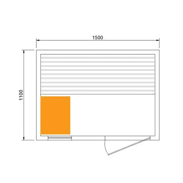 Traditional Steam Double 3 Person Indoor Sauna dimensions