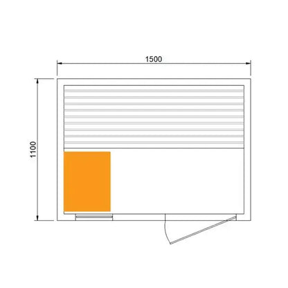Traditional Steam Double 3 Person Indoor Sauna dimensions