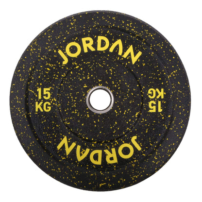 HG Black Rubber Bumper Olympic Weight Plates - Coloured Fleck 15kg